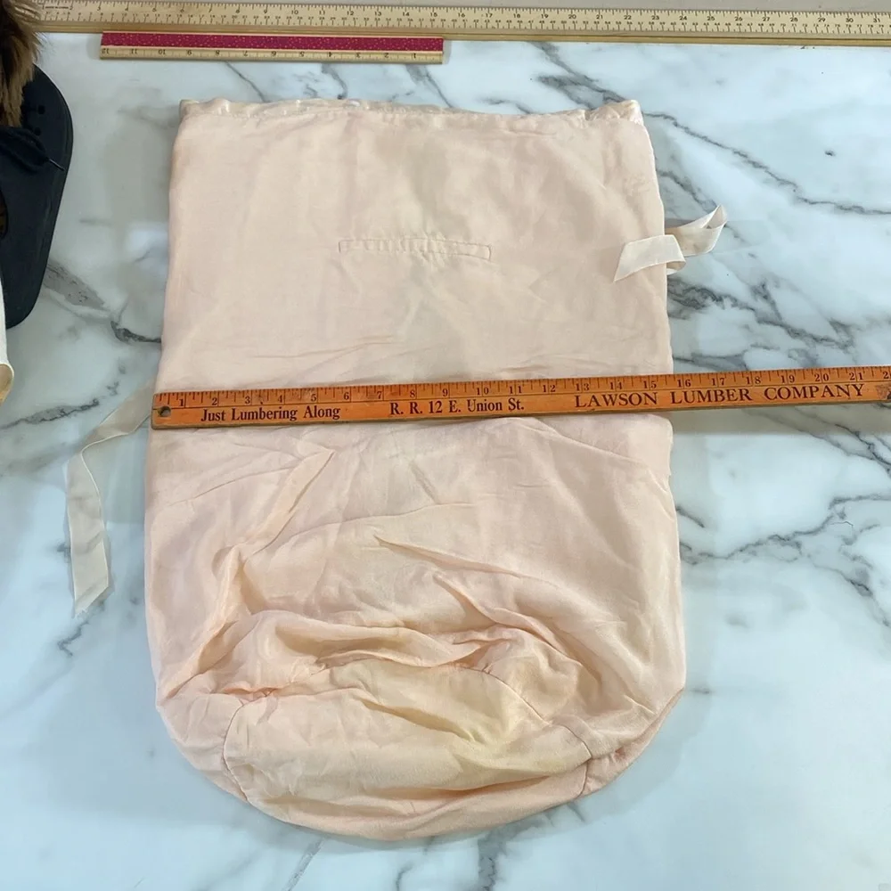 Vintage 60s The JS Hudson Co Zip up‎ Silk Swaddle Blanket Set Baby Pink Ruffle